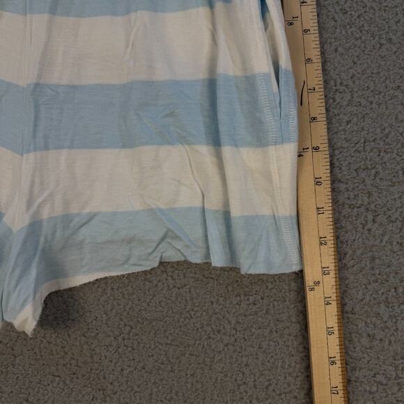 Blue White Striped Pajama Set Hoodie Top & Shorts Women’s FITSLIKE Medium Lounge - Picture 12 of 12